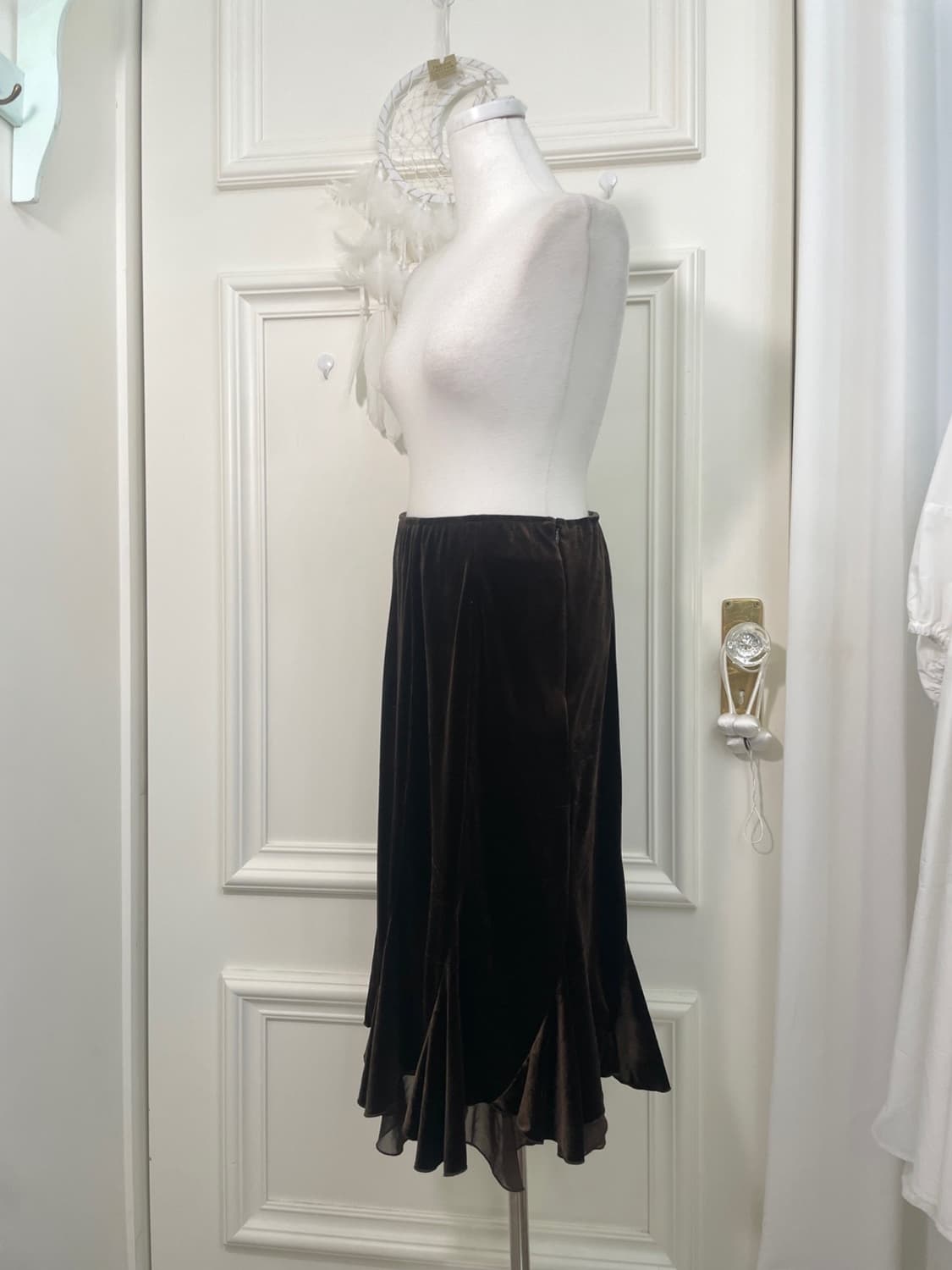 brown velvet ruffle fairy skirt 상품이미지2