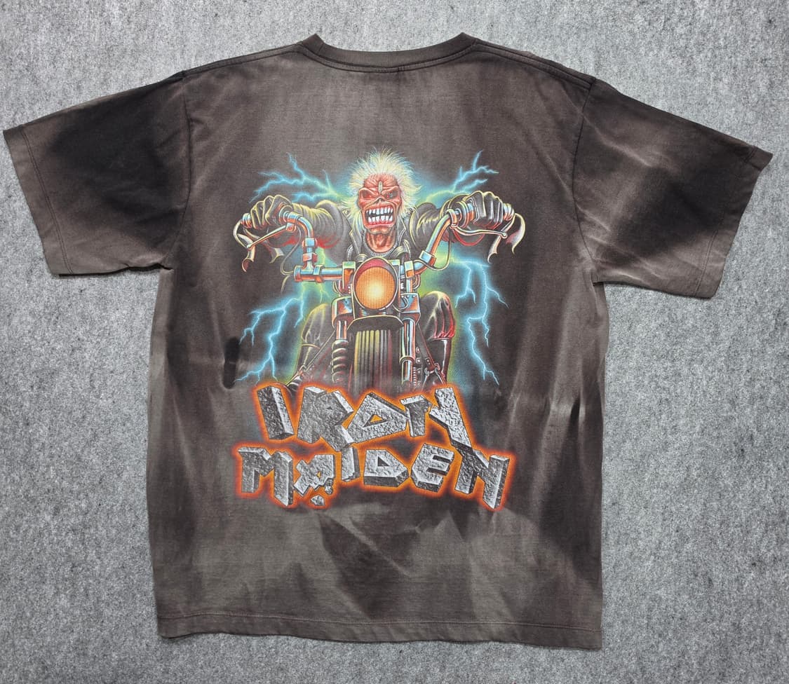 락볼루션 아이언 메이든 바이크 라이더 워시드 페이드 락티 반팔티 XL 상품이미지2