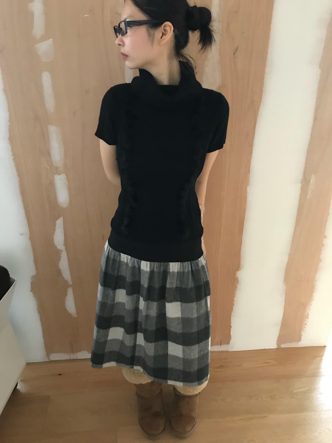 vintage check skirt (free) 상품이미지1