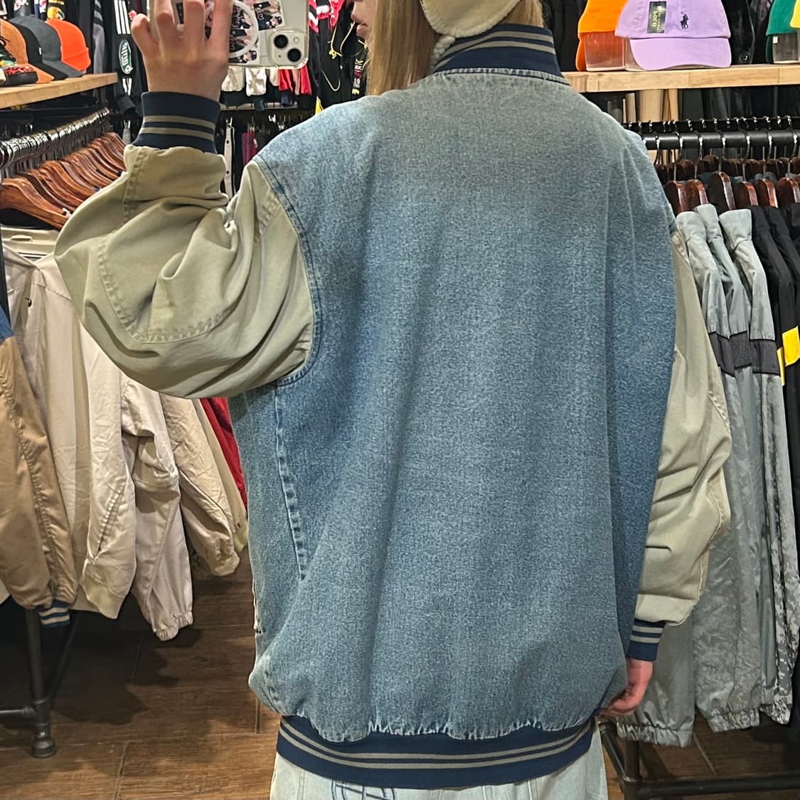 [HI] VTG 데님 바시티 자켓 연청 상품이미지5