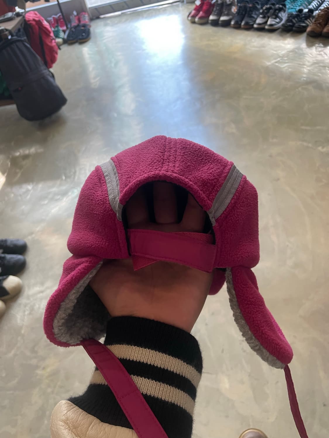 노스페이스 트루퍼햇 군밤모자 귀도리 핑크 상품이미지3