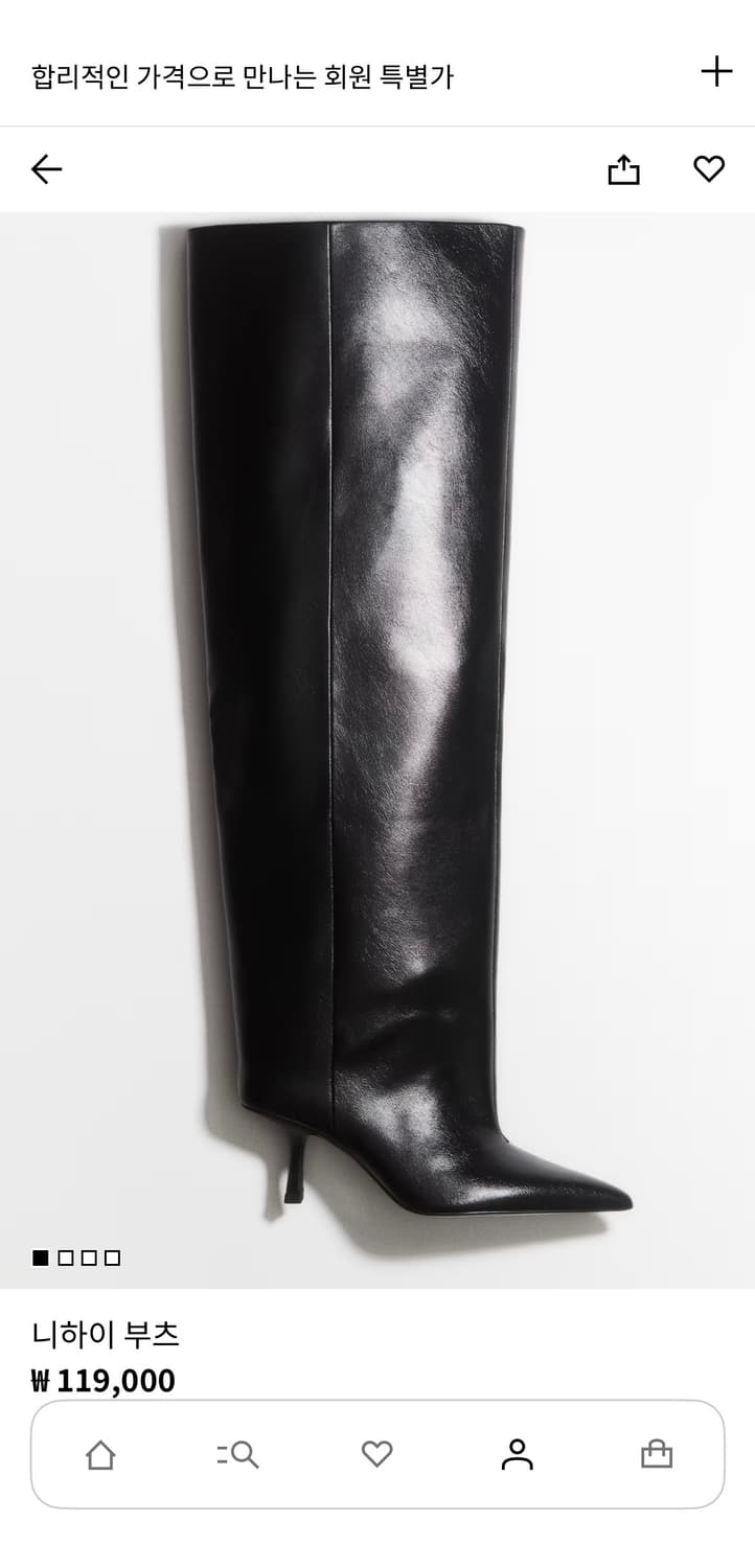 H&M 에이치앤엠 레더 니하이 부츠 힐 상품이미지2