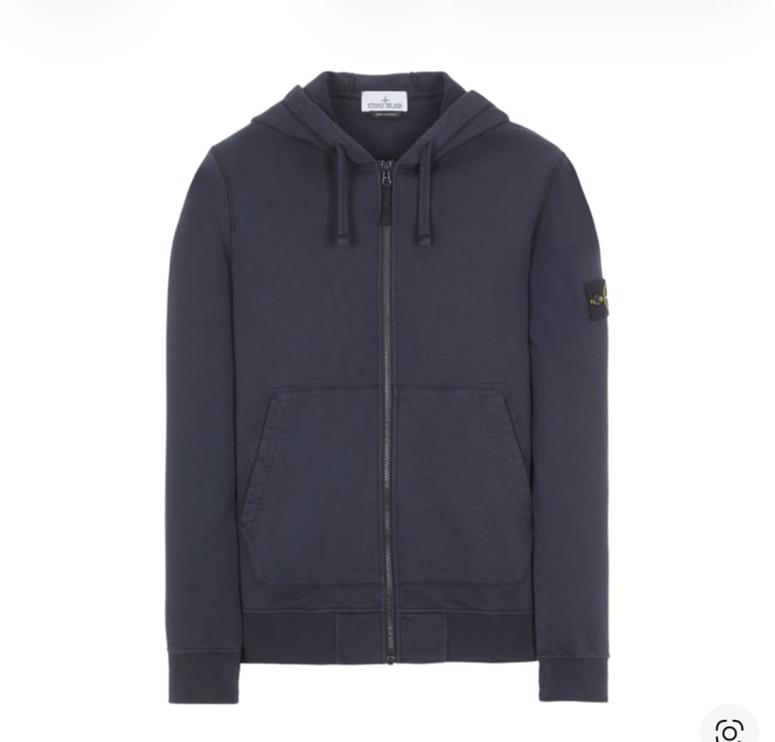 스톤아일랜드 64251 코튼 플리스 후드 집업 네이비 블루 상품이미지1