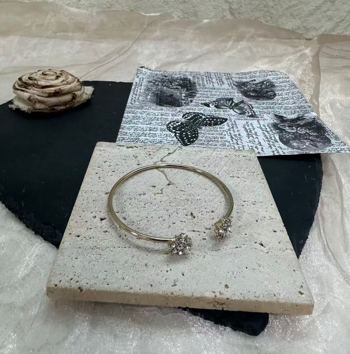 빈티지 플라워 오리엔탈 오픈 팔찌 상품이미지1