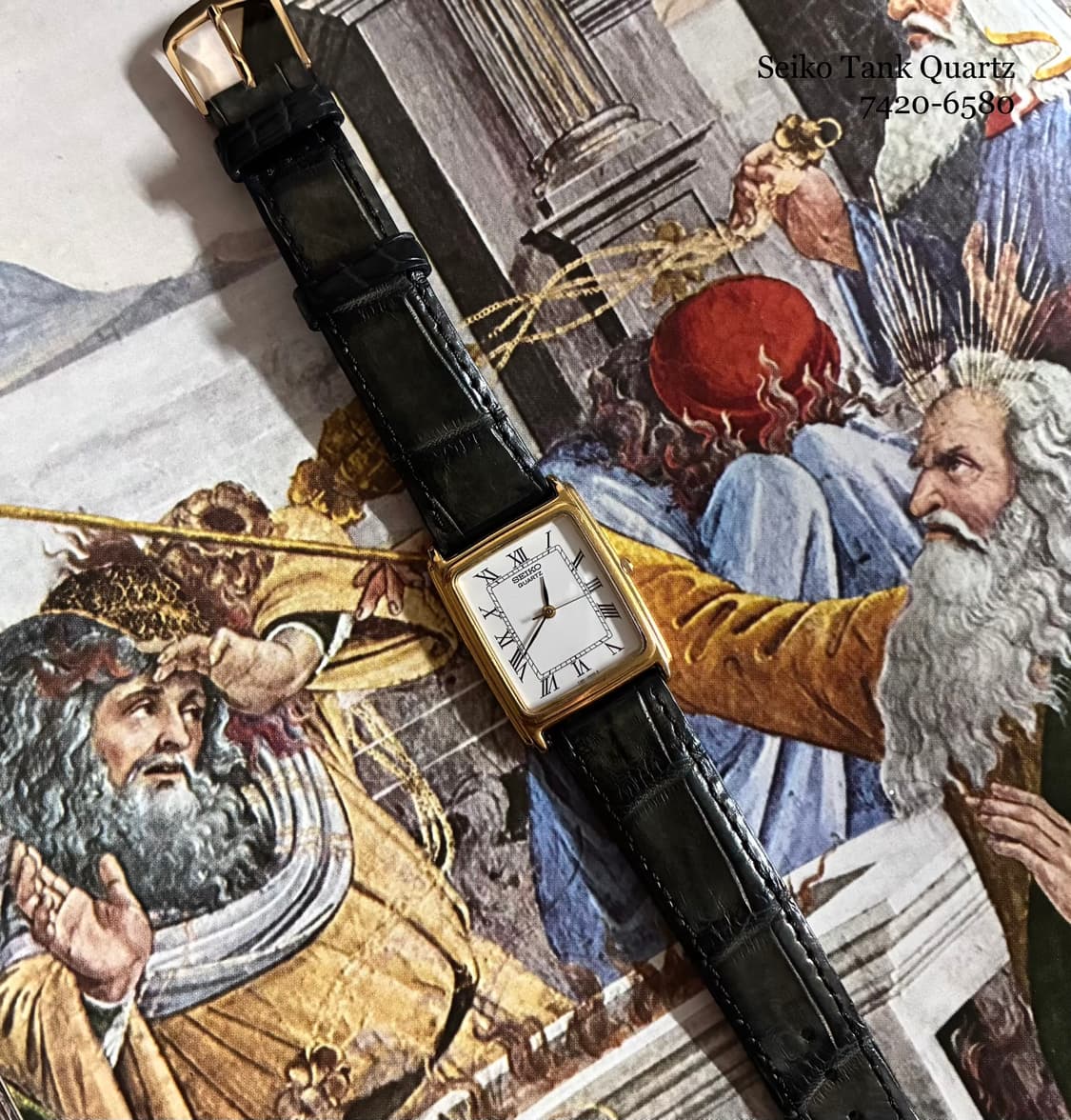 Seiko Tank Roman Quartz Watch 상품이미지4