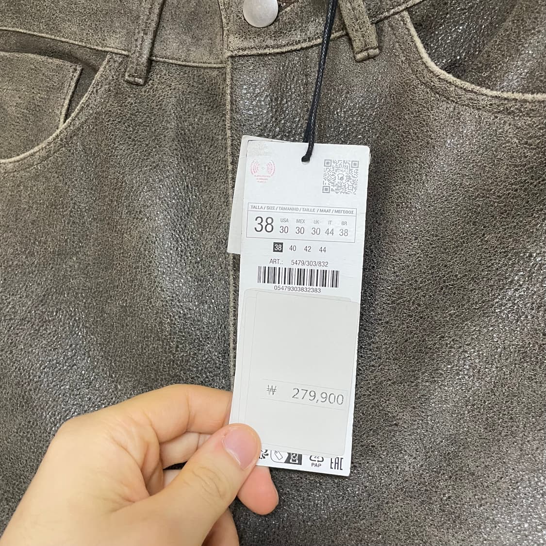 [30] ZARA 워싱 이팩트 레더 팬츠 상품이미지2