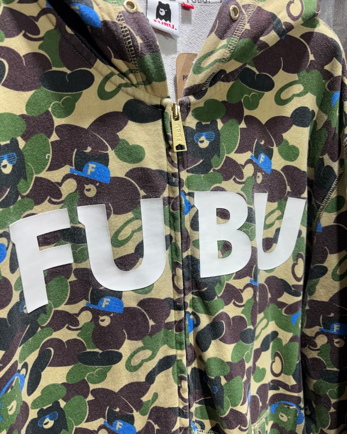 XXL 푸부 BAPE 오마주 카모 빅로고 후드집업  상품이미지4