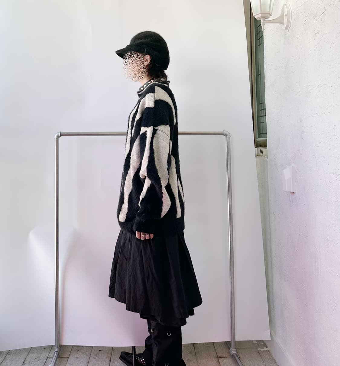 pattern point hairy over-fit knit 상품이미지4