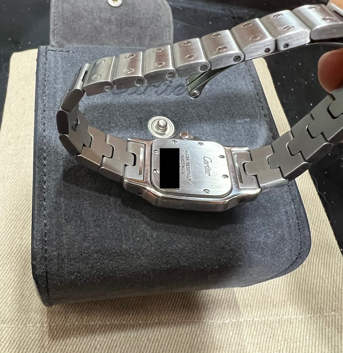 정품 까르띠에 산토스갈베 스틸스몰 블루 인덱스쿼츠)가격고정 상품이미지3