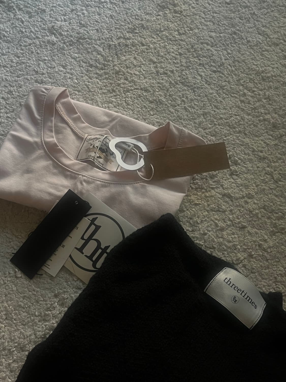 쓰리타임즈 핫픽스 비즈 반팔 티 볼레로 상품이미지3