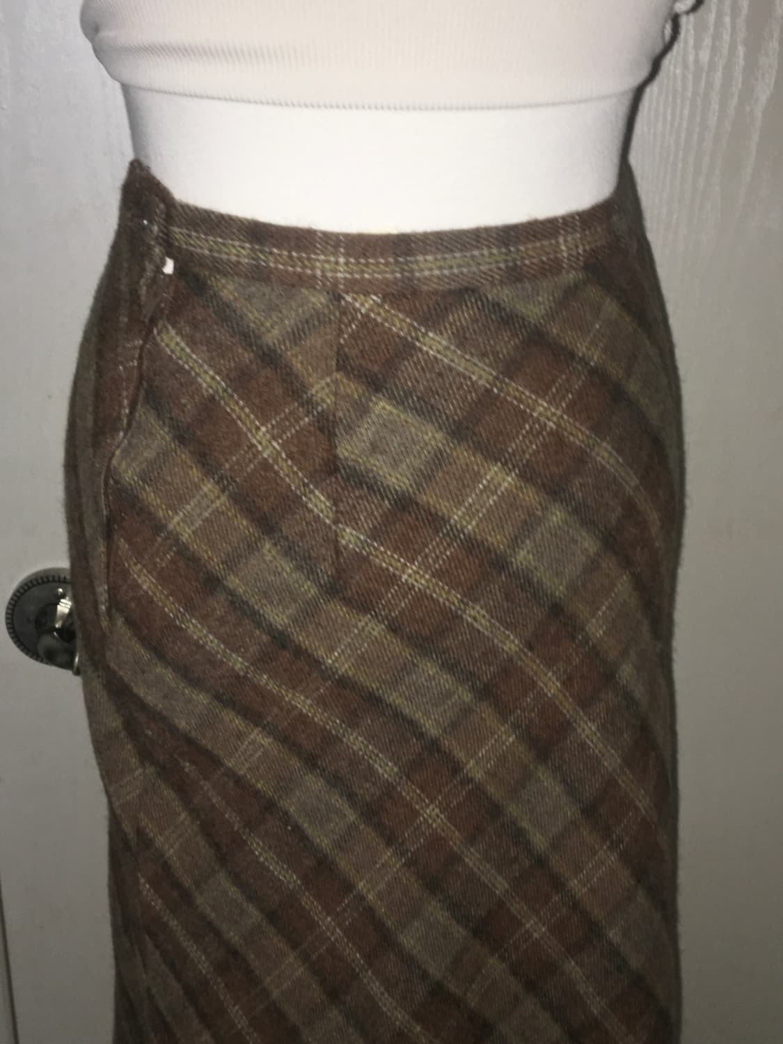 CHEPI brown check long skirt 상품이미지4