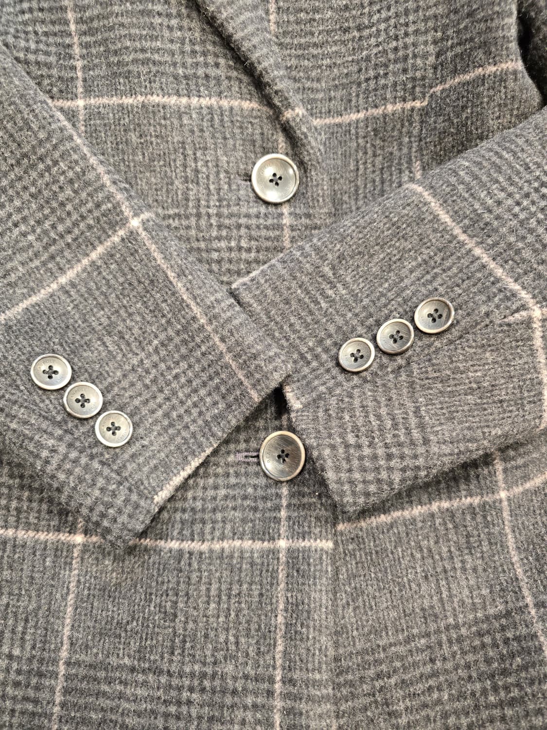 빈폴 체크 모+캐시미어 롱코트 S(55) 상품이미지5