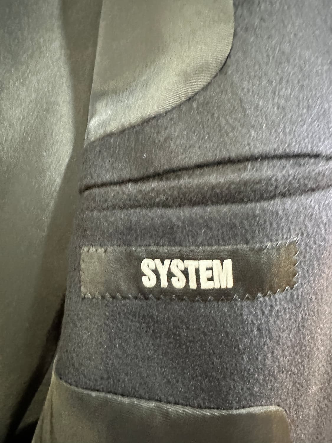 시스템옴므 캐시미어100 다크네이비 롱코트 상품이미지6