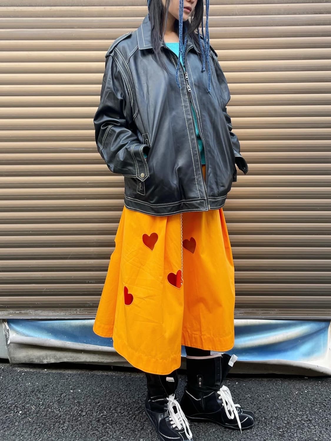 MSGM Orange heart cut out skirt 상품이미지5