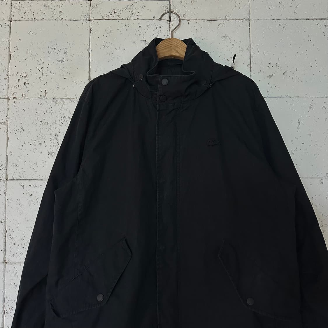 100 라코스테 피쉬테일 야상 블랙 상품이미지2