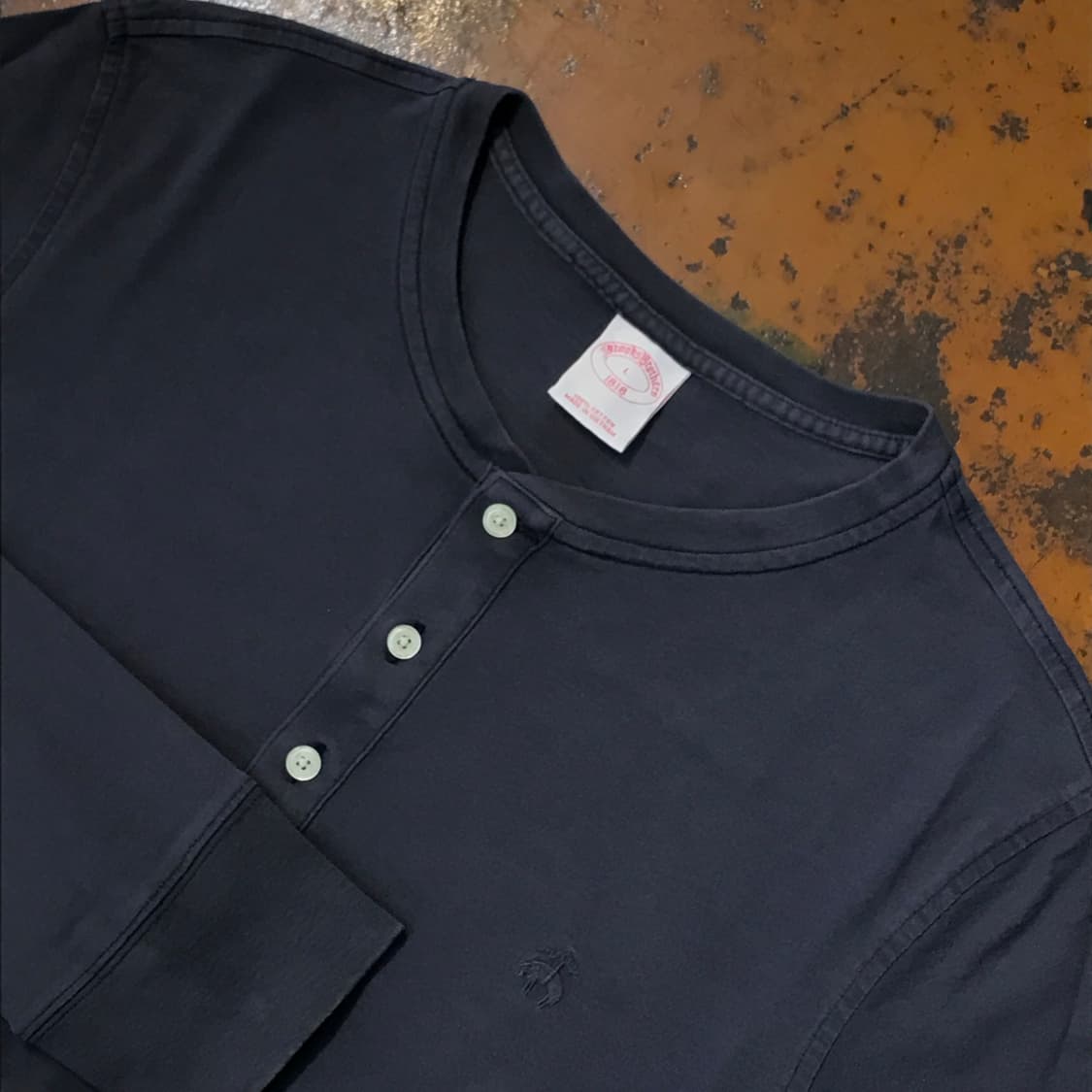 브룩스브라더스 네이비그레이 헨리넥 롱 슬리브 남성 105 사이즈  상품이미지3