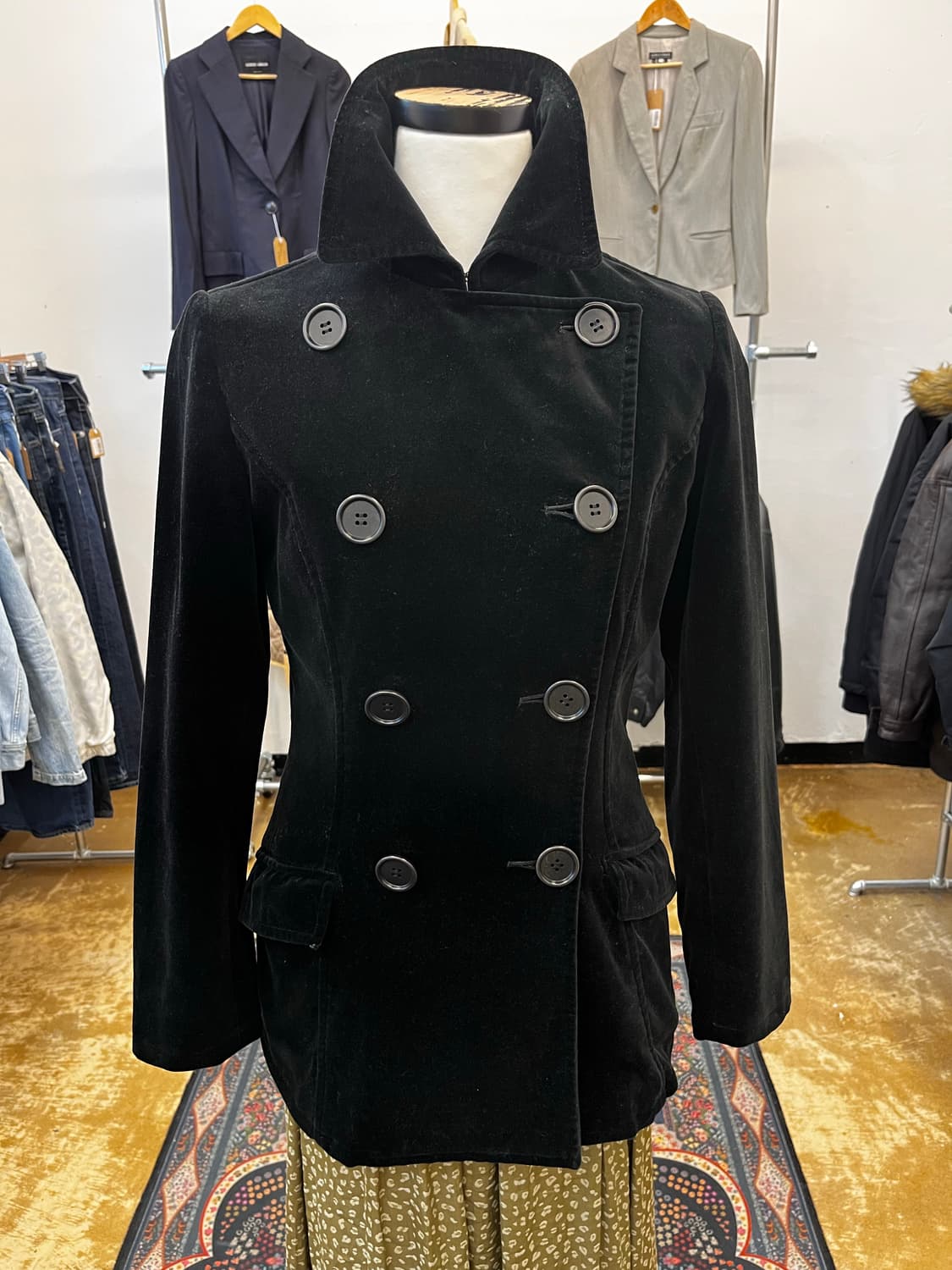 폴스미스 진스 더블 브레스티드 벨벳 코트 상품이미지2