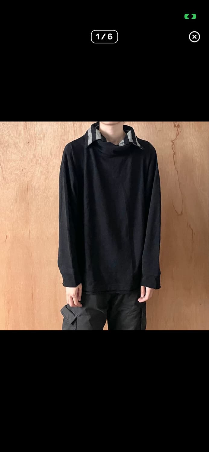 Y’s 스트라이프 카라 도킹 니트 상품이미지1