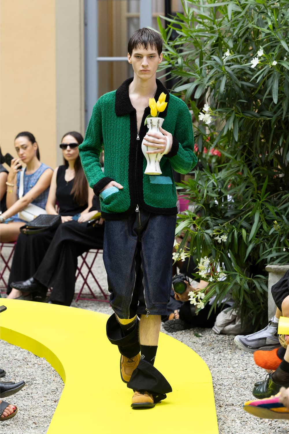 [L] 앤더슨벨 엘라스 컬러 블럭 가디건 상품이미지1