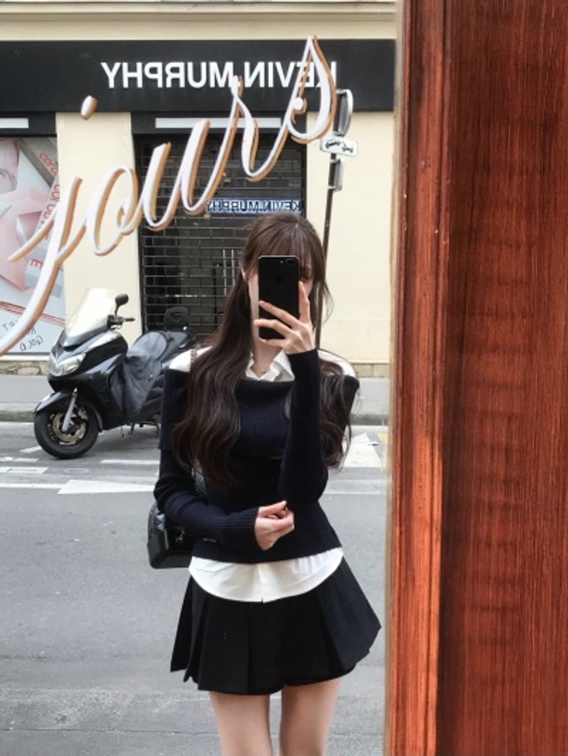 새상품 ! 라벨르블랑 뮤즈 레이어드 니트 네이비 상품이미지3