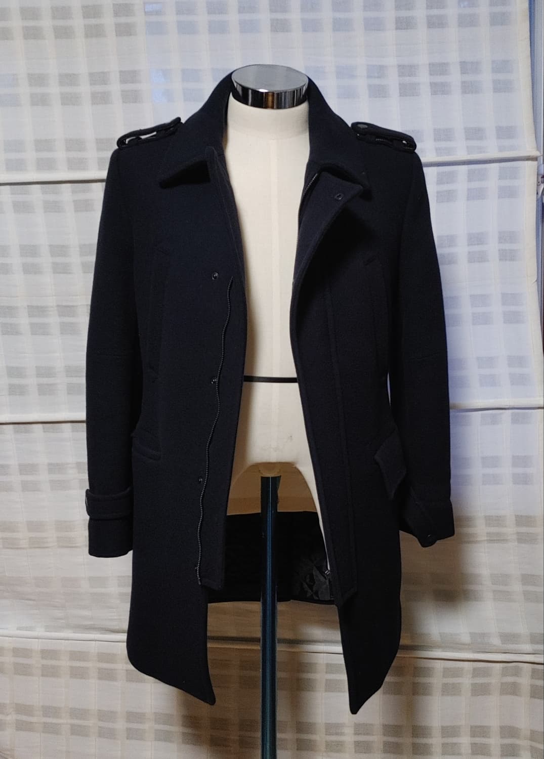 (한섬) 시스템 옴므 네이비 견장 코트 95 상품이미지3