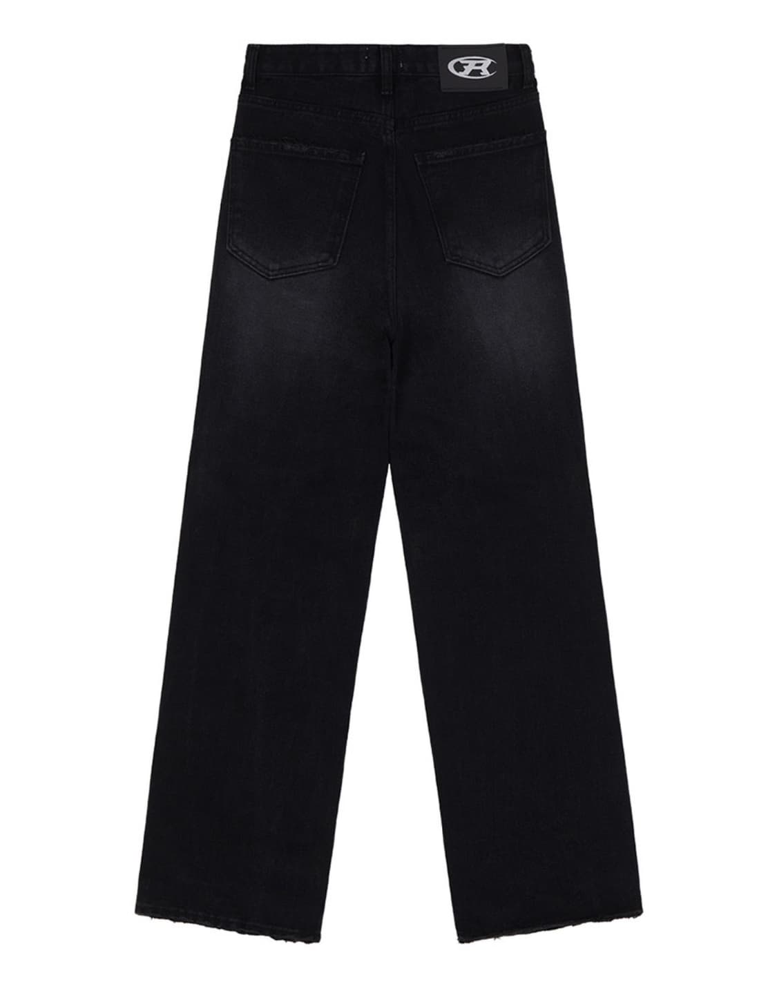 [새상품] 락케이크 피아 데미지 와이드 진 블랙 XS 상품이미지5