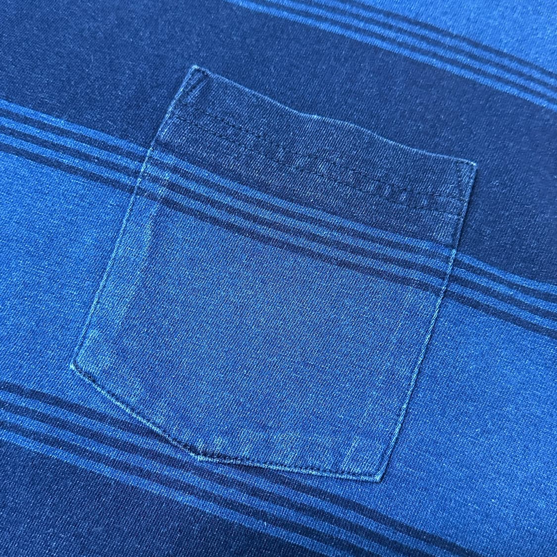 BEAMS+ 빔즈플러스 스트라이프 롱슬리브 티셔츠 인디고 색상 L사이즈 상품이미지7