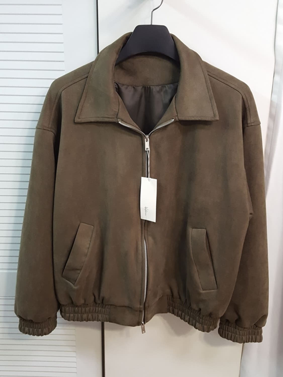 [새상품] 스탠다드에러 남성 스웨이드 자켓 카키 100 상품이미지1