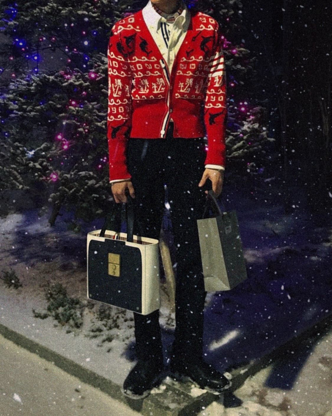 톰브라운 2010 런웨이 핸드메이드 사선 청새치 가디건 상품이미지2