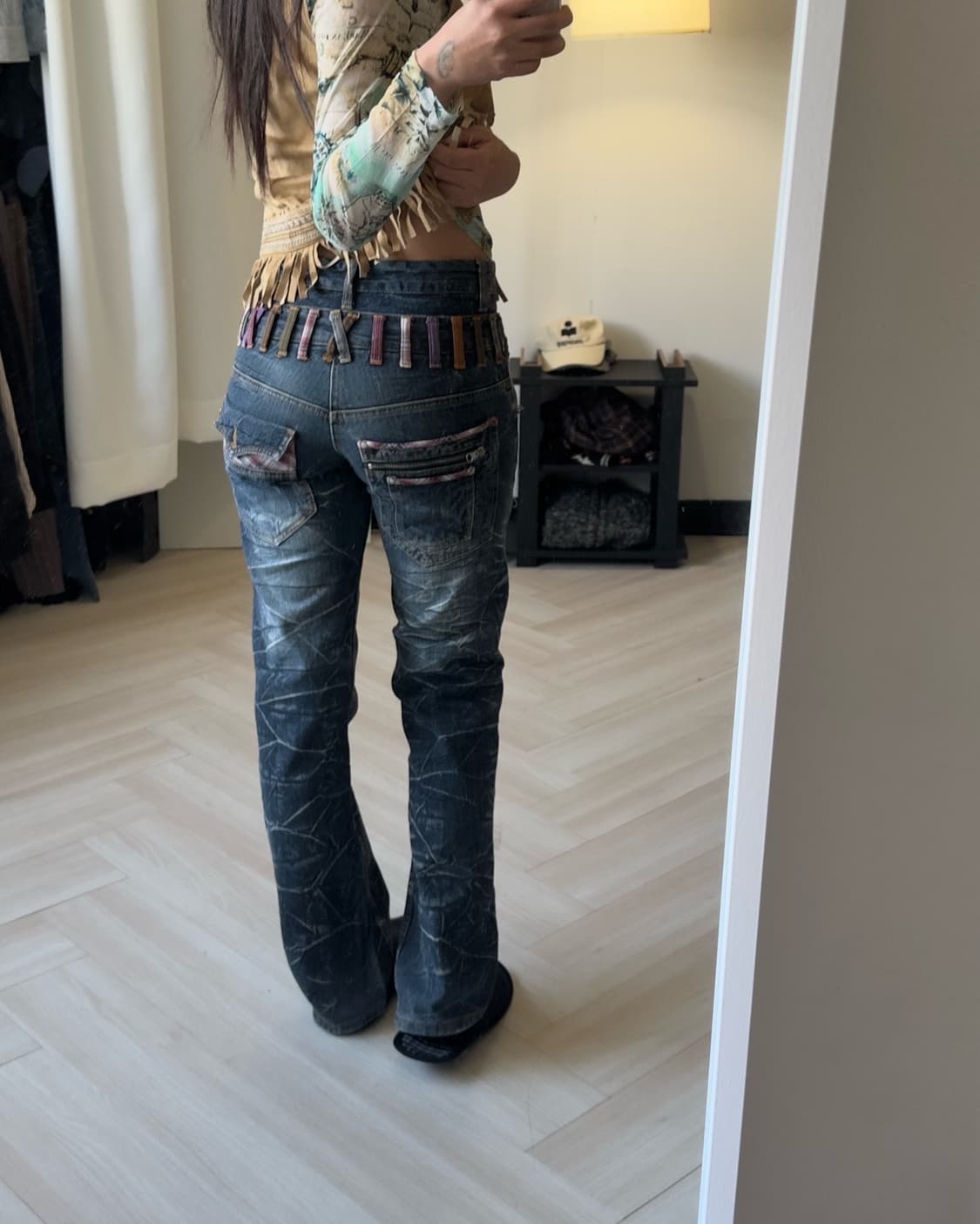 [NYLAUS] double-waist denim pants(check) 상품이미지1