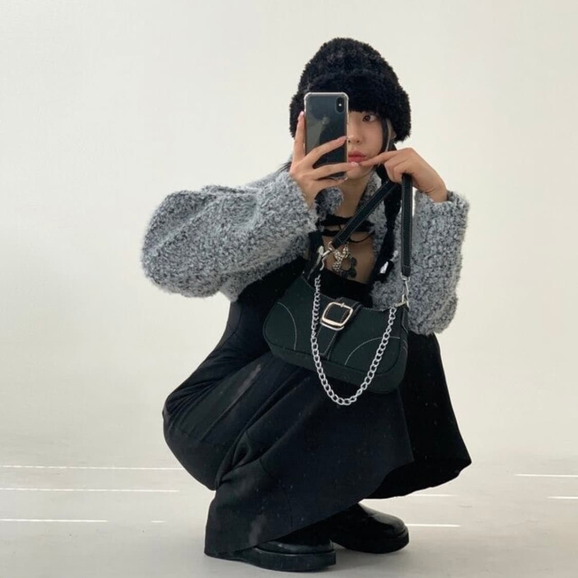 [새상품] 루루서울 허그 퍼 볼레로 블랙 상품이미지3