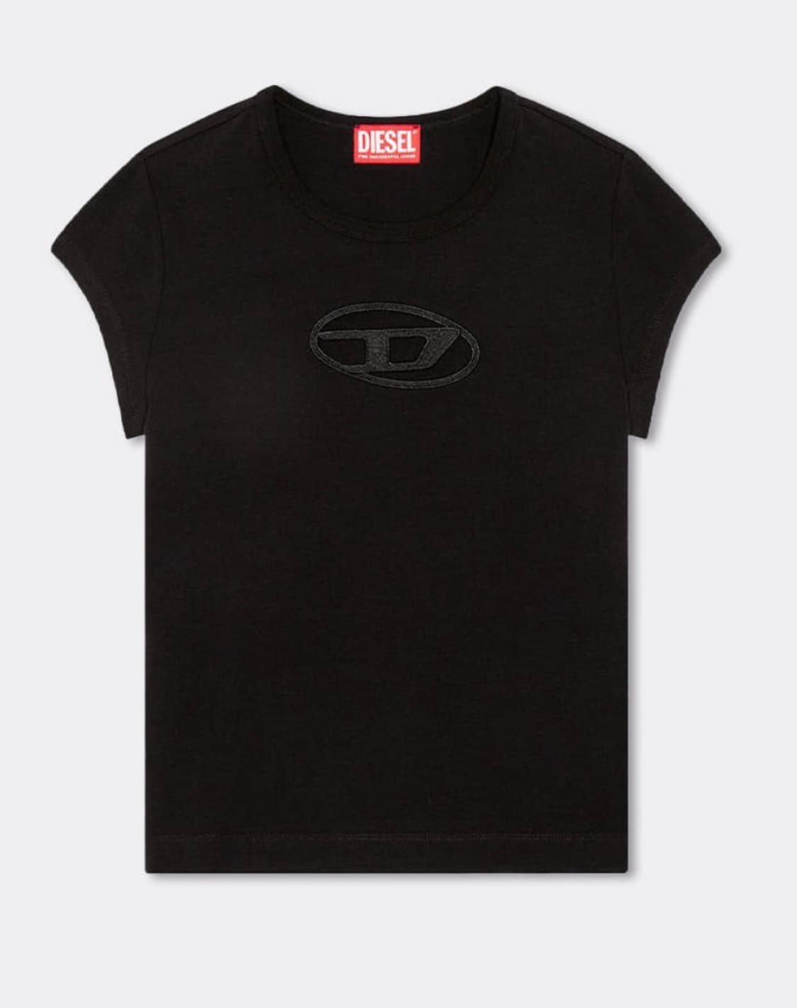 디젤 T-Angie Peekaboo Logo T-Shirt Black 상품이미지1