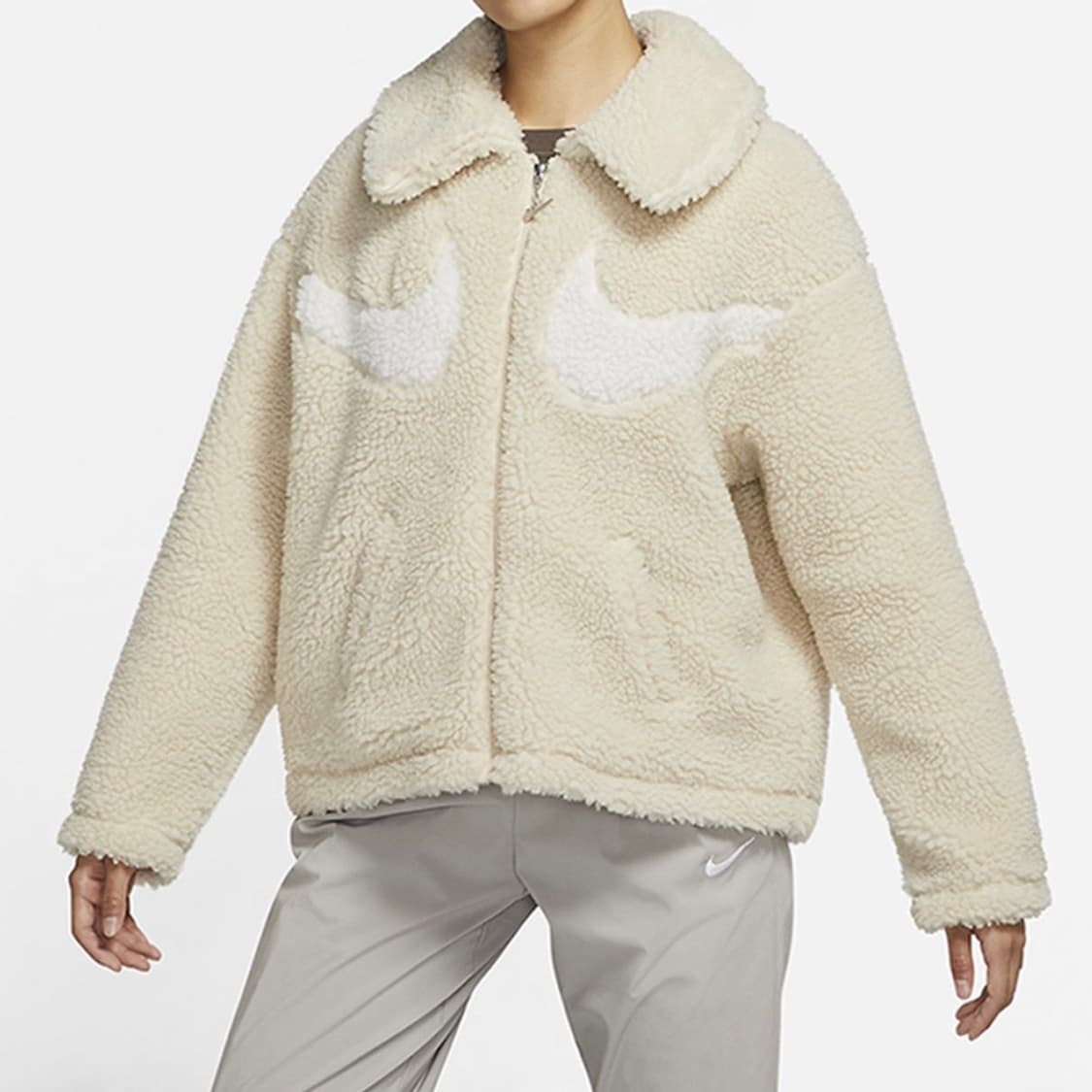 S 나이키 NSW 더블 스우시 세르파 플리스 양털 후리스 자켓 상품이미지1