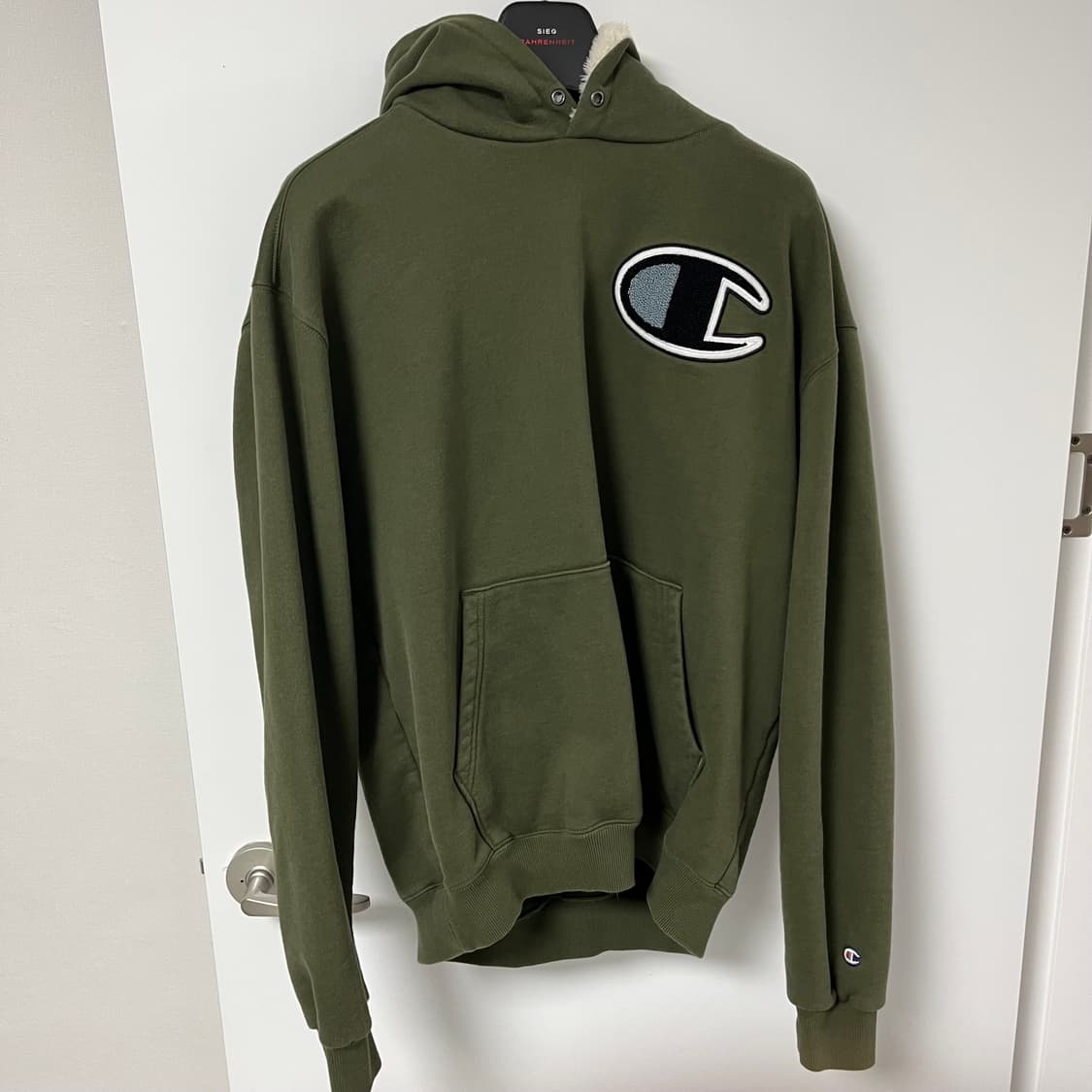 L 챔피온 빅로고 카키 플리스 후드 상품이미지1