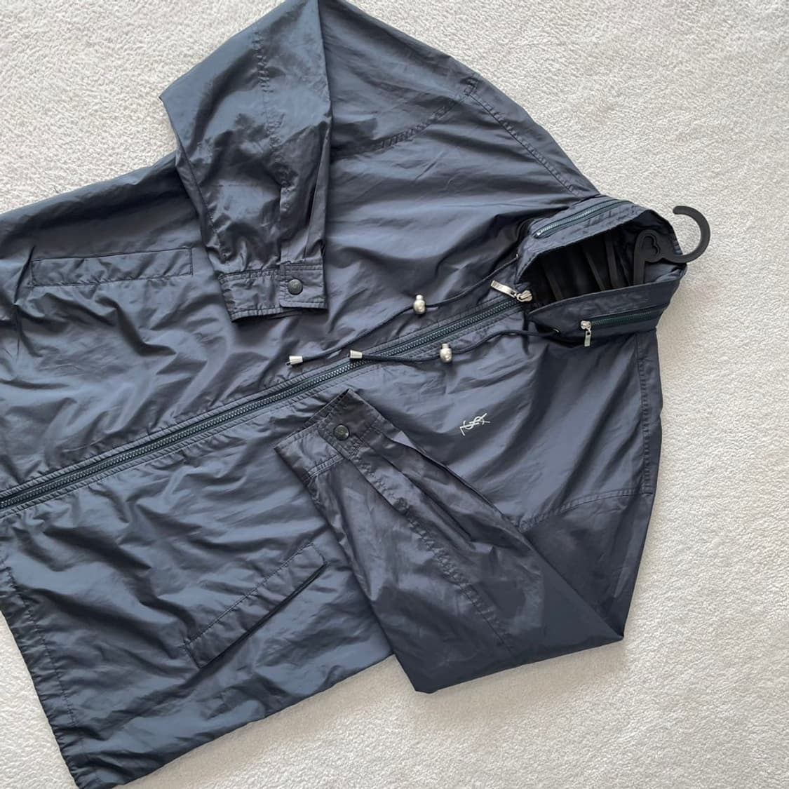 110 입생로랑 올드스쿨 백로고 바람막이 블루종 자켓 상품이미지3