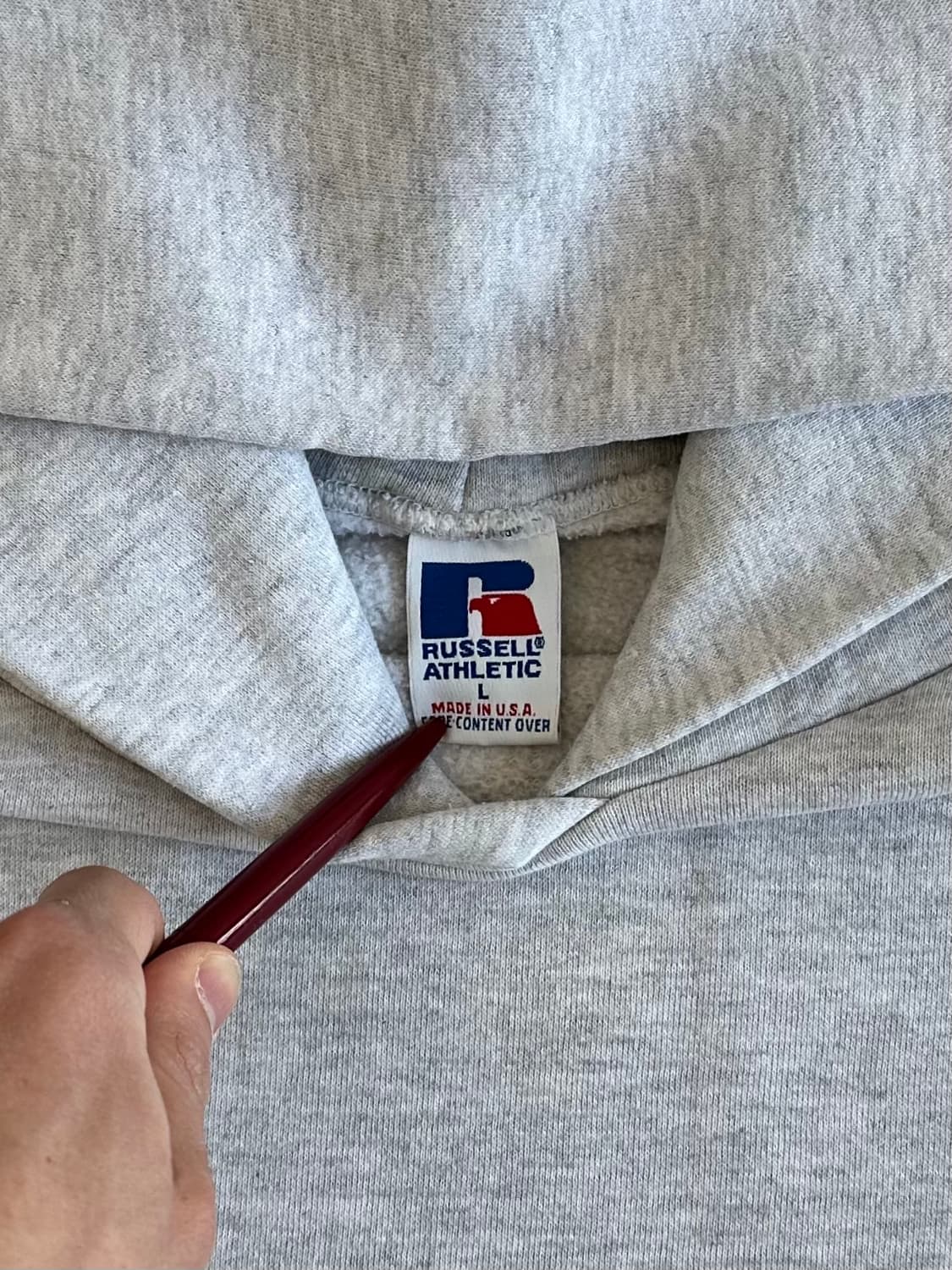 90s 빈티지 러셀 후드 밝은그레이 L USA 상품이미지6