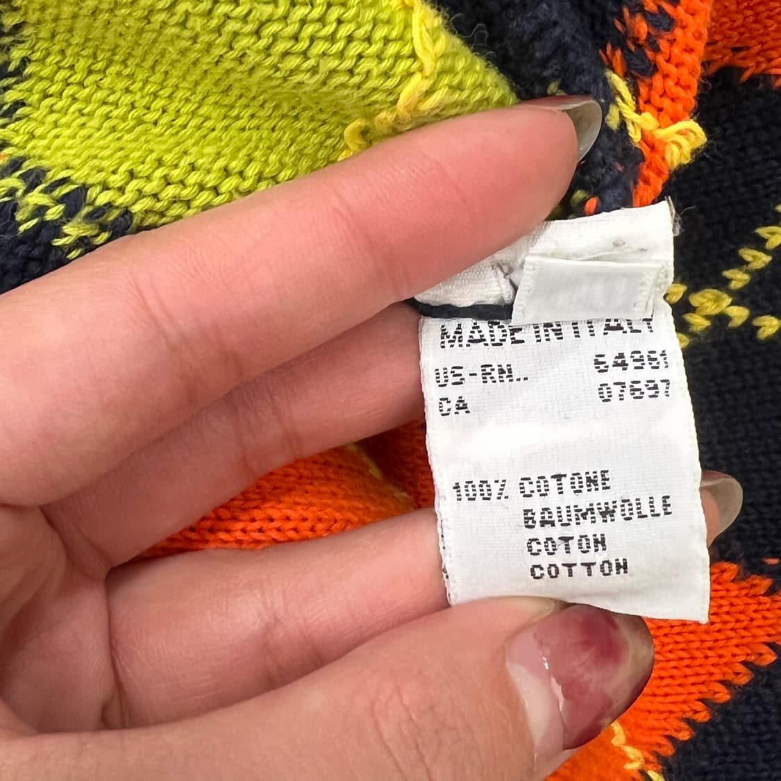 베네통 브이넥 아가일 니트 r2781 상품이미지6