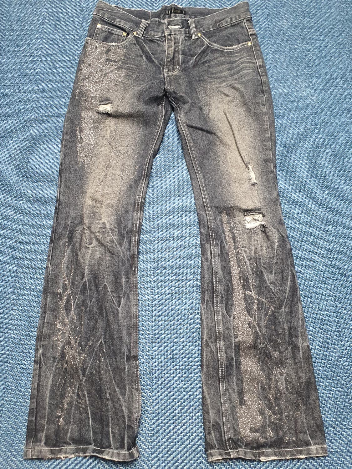 Black baccara glitter washed boot cut  상품이미지1