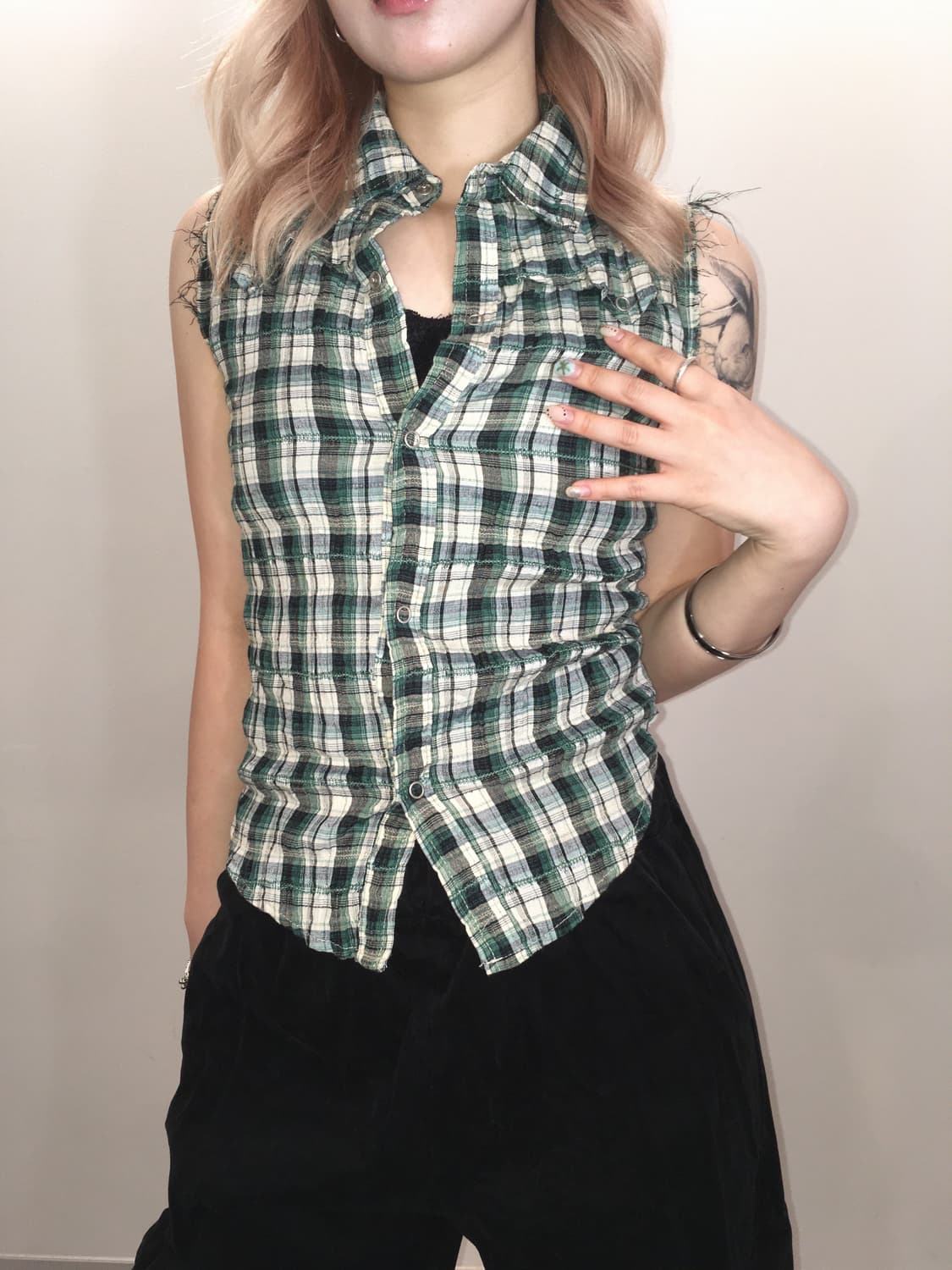 jpn vintage y2k check lettering shirts 상품이미지5