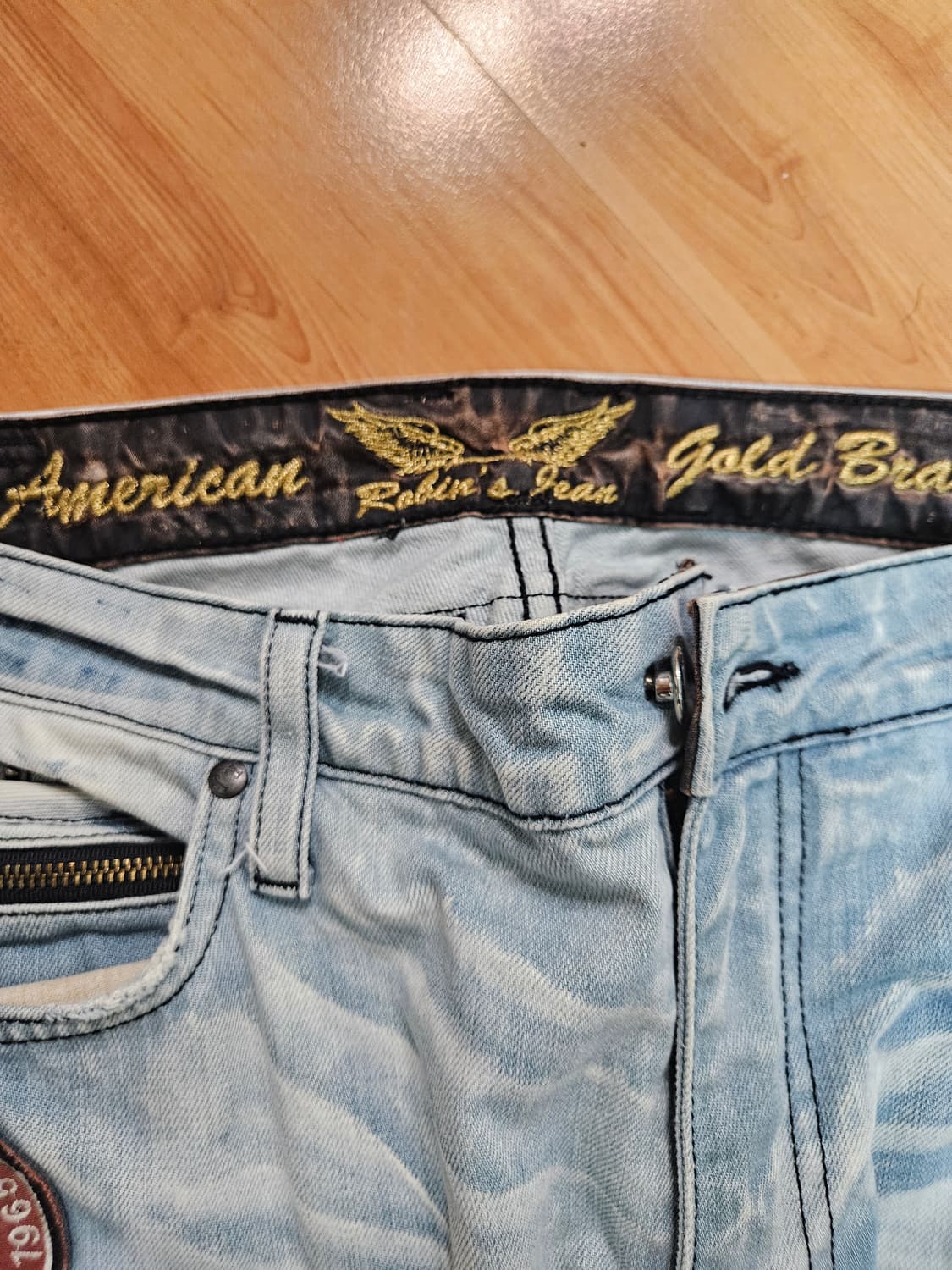 아메리칸 로빈스진 데님 연 청바지 상품이미지3