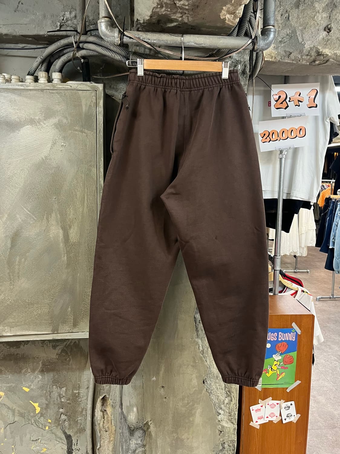 나이키 스우시 기모 스웻 조거 팬츠 브라운 S #csz3919  *오염, 상품이미지2