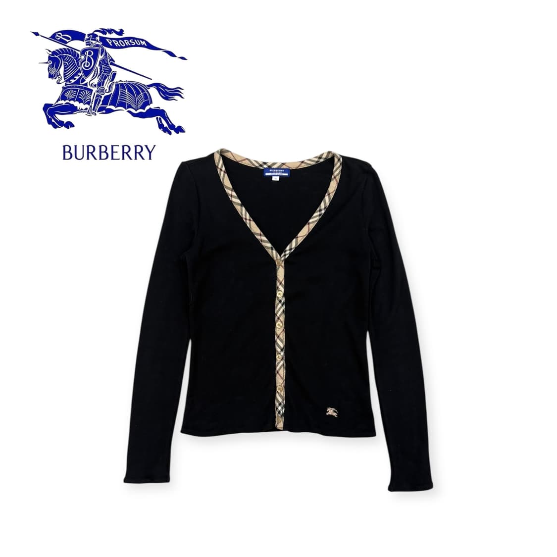 [ 38 ] 버버리 노바체크 트림 가디건 상품이미지1