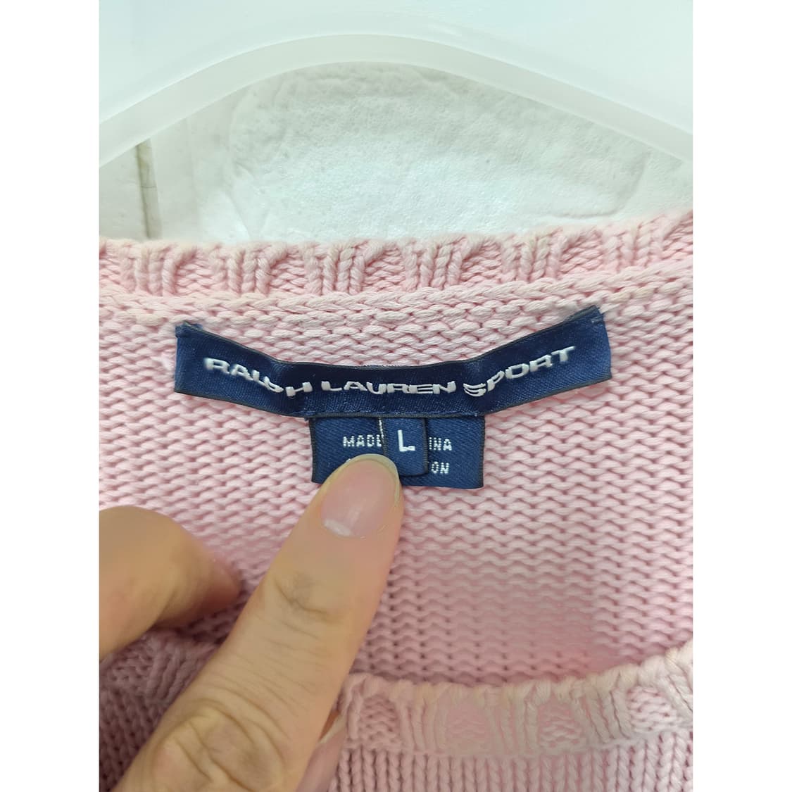 택포// 폴로랄프로렌 핑크 스트라이프 니트 L 상품이미지2