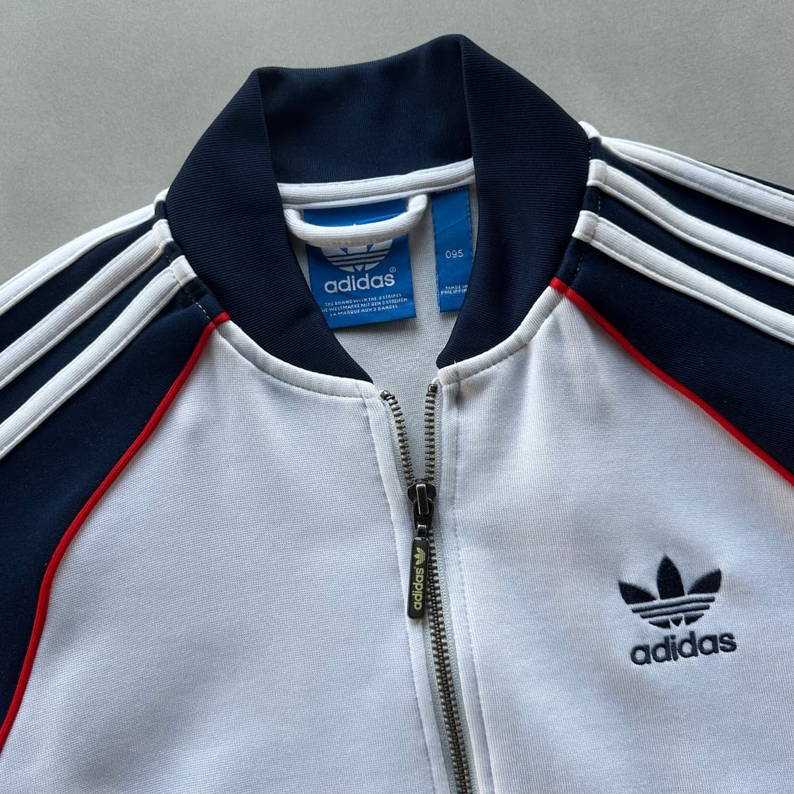 [M]아디다스 트레포일 화이트 네이비 트랙탑 져지 상품이미지5