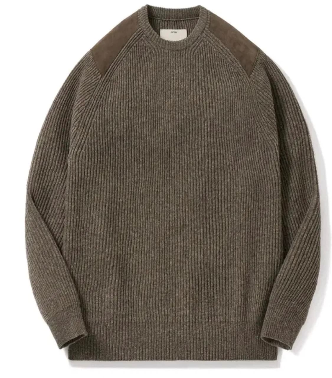 포터리 밀리터리 크루넥 니트 카키 2사이즈 상품이미지1