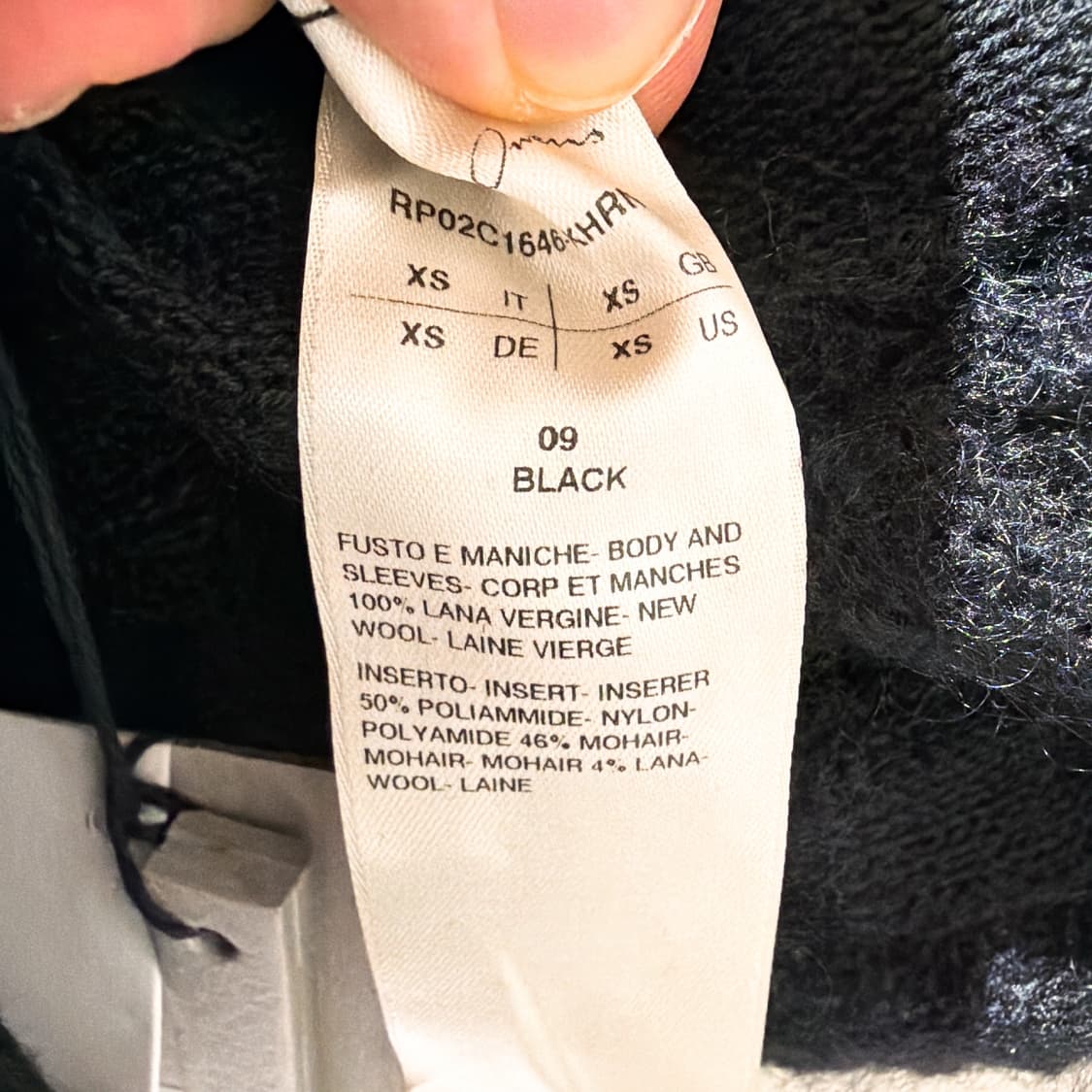 (정품/새상품) 릭 오웬스 여성 블랙 HARNES 울 니트 상품이미지5