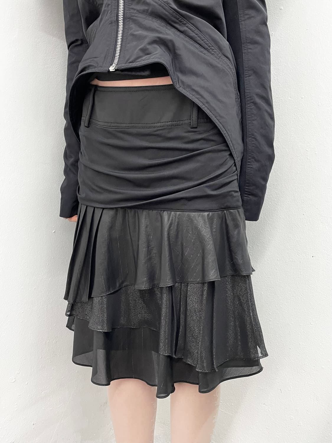 블랙 셔링 디테일 캉캉 프릴 스커트 상품이미지3