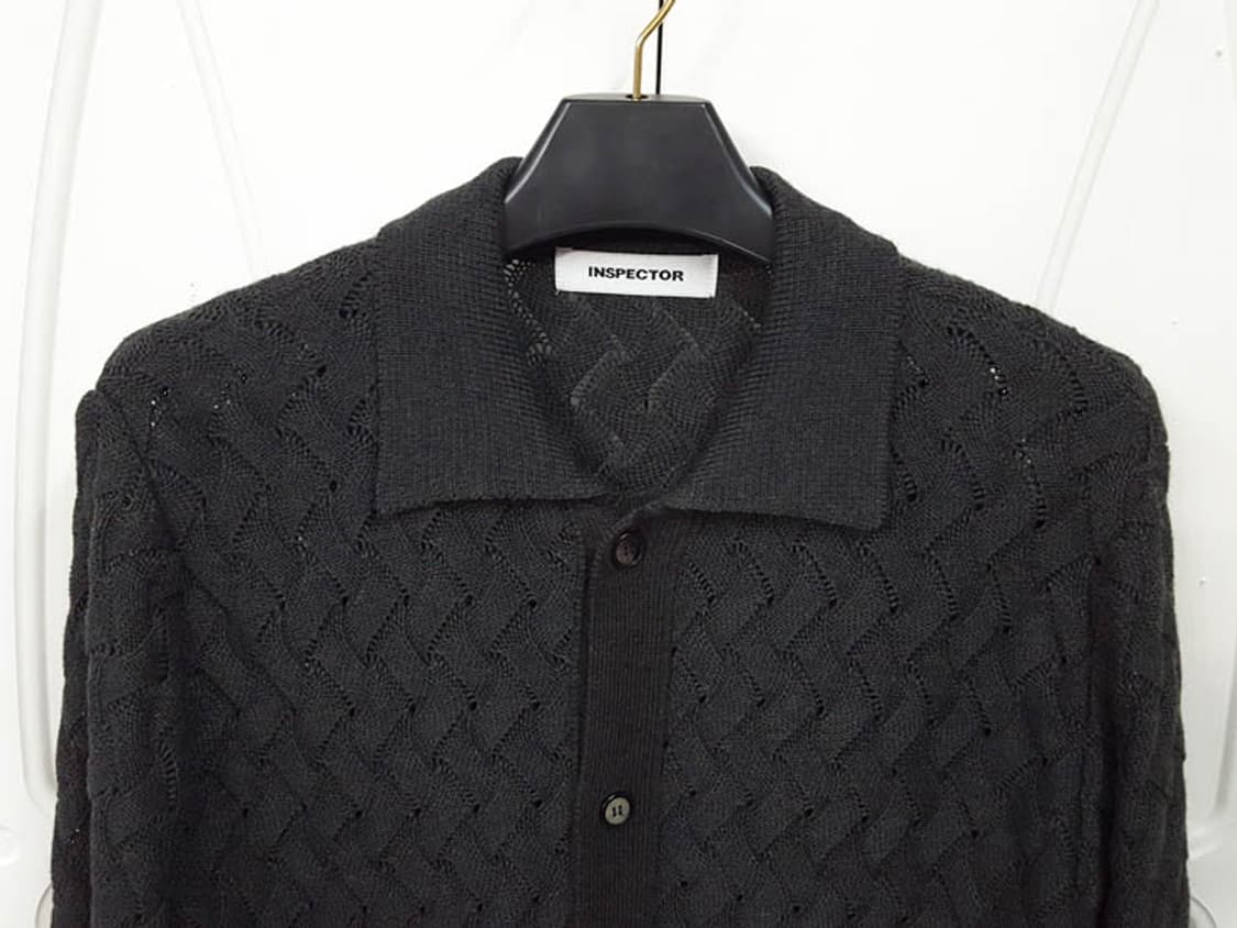 인스펙터 울 카라 가디건 다크그레이 100 상품이미지2