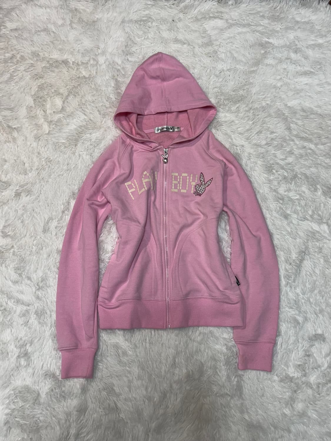 Playboy rabbit zipper pink hood zip-up 상품이미지1