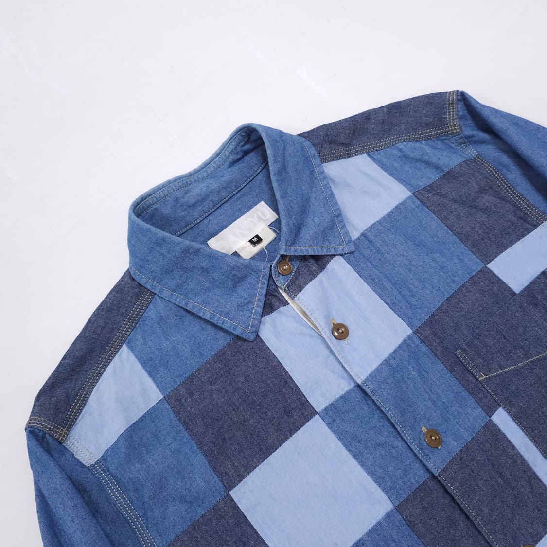 간류 꼼데가르송 패치워크 데님 셔츠 상품이미지2